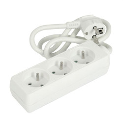 Bloc prises blanc  H05 VV-F - 3G1.5 mm² - 1.50 ml