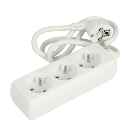 Bloc prises blanc  H05 VV-F - 3G1.5 mm² - 1.50 ml