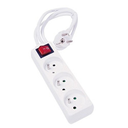 Bloc prises avec interrupteur H05 VV-F - 3G1.5 mm² - 1.50 ml