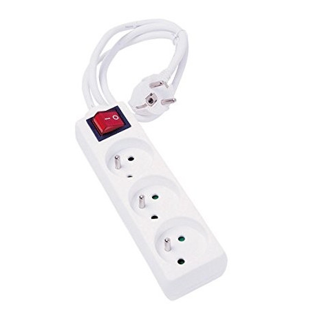Bloc prises avec interrupteur H05 VV-F - 3G1.5 mm² - 1.50 ml