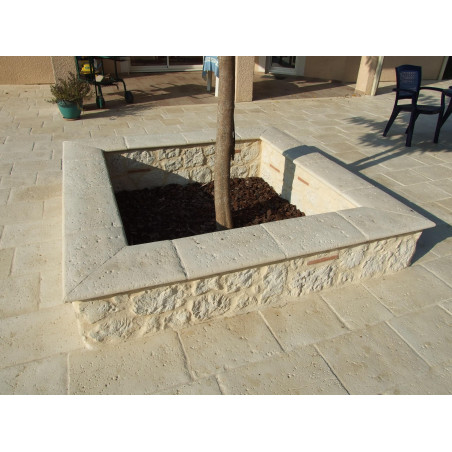 Dessus de mur Opus Romain 50 x 32 cm.H4.5cm ton pierre