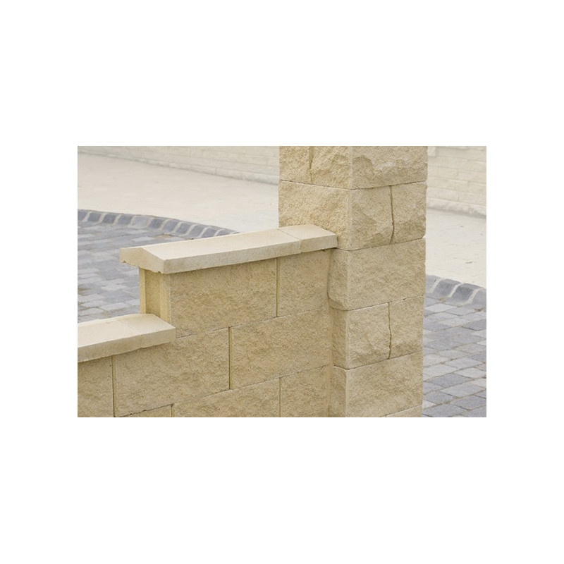 Chaperons de mur double pentes Sable - L.50 x l.28 x Ép.6 cm