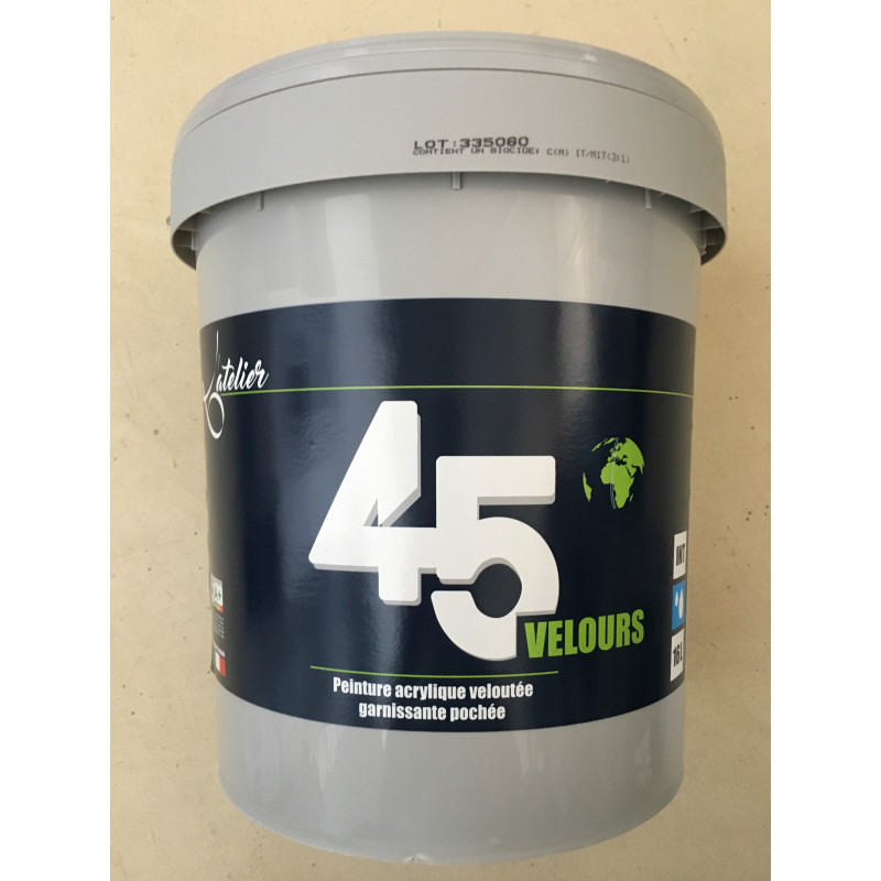 Peinture L'atelier 45 Velours Acrylique -  Blanc ou Teinté Pastel - 15L