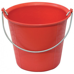 SEAU PRO ROUGE 13 LITRES A POIGNEE ET ERGOTS Anse 5,3mm