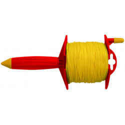 CORDEAU SUR ENROULEUR 100M FIL 1,5MM TRESSE JAUNE