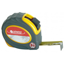 TRIPLE METRE BOITIER JAUNE BI-MATIERE 19MM (BLISTER)