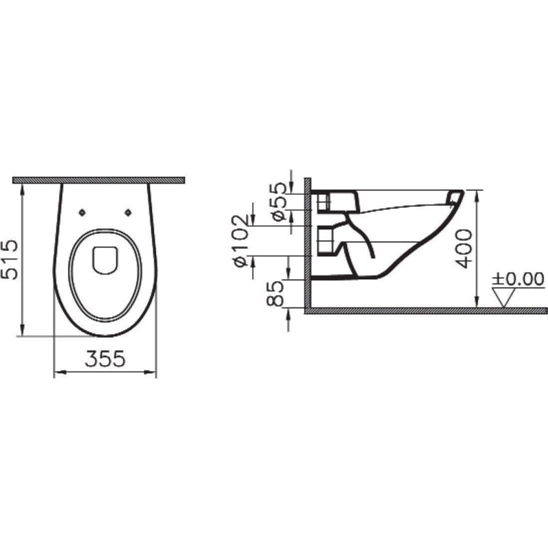 Pack WC suspendu PRIMEO 3 - Réf. 6107C003-6054