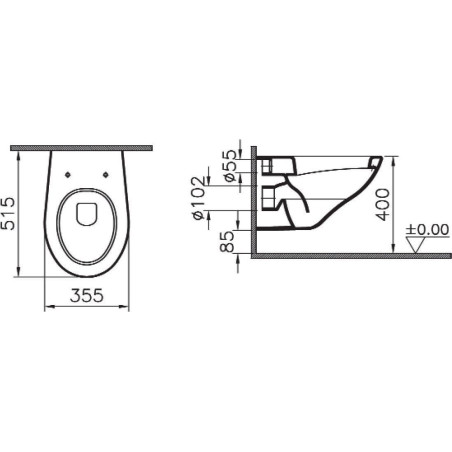 Pack WC suspendu PRIMEO 3 - Réf. 6107C003-6054