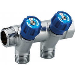 COLLECTEUR A ROBINET INTEGRE BLEU MF 3-4 - 2 DEPART