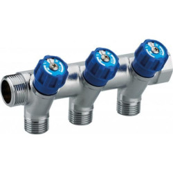 COLLECTEUR A ROBINET INTEGRE BLEU MF 3-4 - 3 DEPART