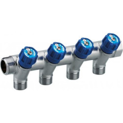 COLLECTEUR A ROBINET INTEGRE BLEU MF 3-4 - 4 DEPART