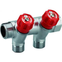 COLLECTEUR A ROBINET INTEGRE ROUGE MF 3-4 - 2 DEPAR