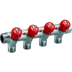 COLLECTEUR A ROBINET INTEGRE ROUGE MF 3-4 - 4 DEPAR