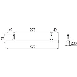 Barre Hang-Up pour sèche-serviettes PRIMEO diamètre 20 mm longueur 370 mm blanche
