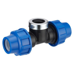 TE POLYETH FEMELLE AU CENTRE PLAST DIAM 25 - F 3-4 - DIAM 25