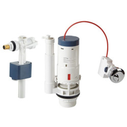 ENSEMBLE ROBINET FLOTTEUR LATERAL+MECANISME A CABLE DOUBLE CHASSE