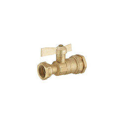 VANNE A SPHERE POUR COMPTEUR DROITE F 3-4 - POLYETH DIAM 25 LIEN 1 PIECE