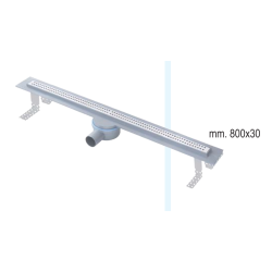 CANIVEAU DE DOUCHE A L'ITALIENNE AVEC GRILLE INOX - 800x30