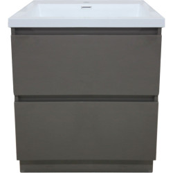 Meuble sous vasque Primeo 80 cm au sol 2 tiroirs gris