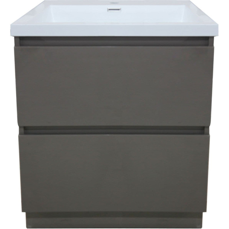Meuble sous vasque Primeo 80 cm au sol 2 tiroirs gris