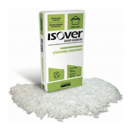 LAINE DE VERRE BLANCHE SAC DE 17,3KG (3,80KG/M² POUR R de 7)