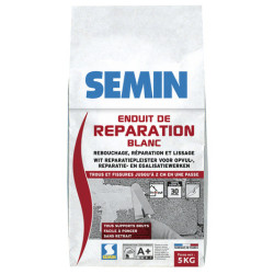 SEMIN ENDUIT DE REPARATION BLANC SAC 5 KG