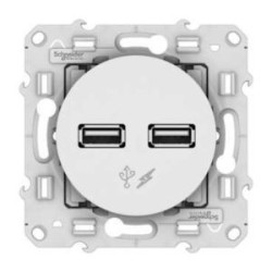 ODACE CHARGEUR DOUBLE USB BLANC