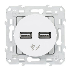 ODACE CHARGEUR DOUBLE USB BLANC