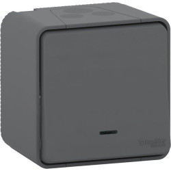 MUREVA STYL BOUTON POUSSOIR LUMINEUX GRIS