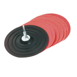 PLATEAU PONCEUR AVEC MONTURE ET GARNITURE ABRASIVEPAD diam 125 +8DISC ASS BLI TY