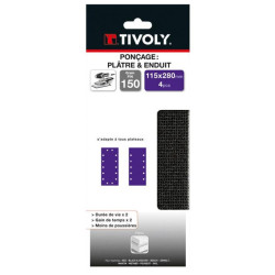 PATIN MAILLE SPECIAL PLATRE POUR PONCEUSE VIBRANTEMESH 115X280 4x G150 BLI TY