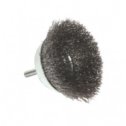 BROSSE COUPE, FIL ACIER ONDULE DECAPAGE DU METALBRUSH CUP DIAM75mm FIL0,35 BLK TY