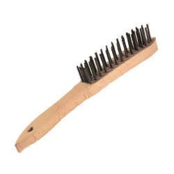 BROSSE A MANCHE, MANCHE BOIS GARNITURE METALLIQUEHAND BRUS 4RG-ACIER OND BLK TY