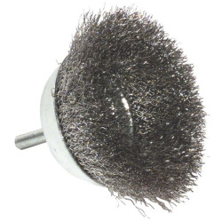 BROSSE COUPE FIL ACIER ONDULE -DECAPAGE DU METALBRUSH CUP DIAM75mm FIL0,35 BLI TY