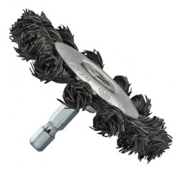 BROSSE CIRCULAIRE FIL ACIER TORSADE -GROS DECAPAGE METALBRUS CIR DIAM75x6 FI0,50 BLI TY