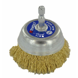 BROSSE COUPE TECHNIC DIAM75 mm Fil Acier laitonne 0,30 HEXAT2008 CUP BRUSH LT BLI TY