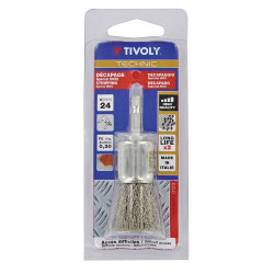 BROSSE PINCEAU TECHNIC DIAM 24 mm Fil Acier Inox 0,30 HexaT2012 END  BRUSH ST BLI TY