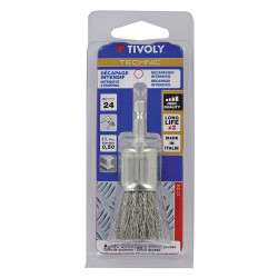 BROSSE PINCEAU TECHNIC DIAM 24 mm Fil Acier Torsade 0.50 HexaT2012 END BRUSH TR BLI TY