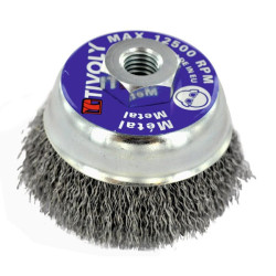 BROSSE COUPE TECHNIQUE DIAM80mm M14 Fil acier ondule 0,30T2031 CUP BRUSH BLI TY