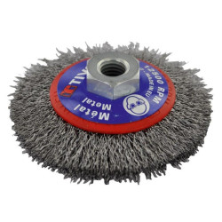 BROSSE CONIQUE TECHNIC DIAM100mm, M14-Fil acier torsade 0,35mmT2033 CON BRUSH BLI TY