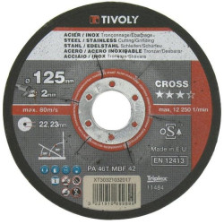 DISQUE DE TRONCONNAGE ET D EBAVURAGE CROSS 3 IN 1 GRIND DISC MAT DIAM 125x2