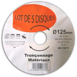 DISQUE DE TRONCONNAGE GAMME ALTERNATIVE ECONOMIQUE GRIND DISC MET 5x DIAM 115
