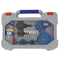 6 HOLES SAWS BIM COBALT DIAM 22-25-35-44-51-68MM ET 3 ACCESSOIRES T5214 6 BIM COB DIAM 22-68