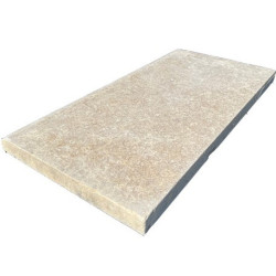 Margelle bords droit travertin beige vieilli 100x33x3cm - light