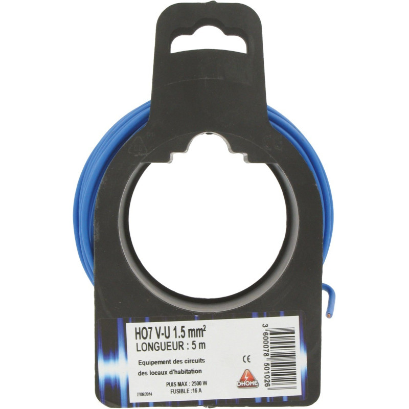 Fil H07 V-U 1,5 mm