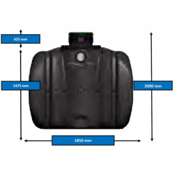Cuve de stockage d'eau de pluie équipée 10000 L - inclus filtre panier