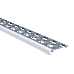 Arret bas perfore pour enduit gratte ep 10 mm, jonc PVC - lg 3 ml (blanc)