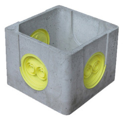 Fond de regard beton à 3 Opercules - Dim Int. 20x20