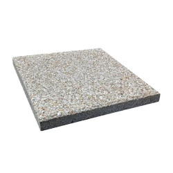 Dalle Cigogne grise, cailloux blanc, fond gris clair - 40x40x3,8 cm - Soit 0.16 m2 / unités - (petit grain 4/6)