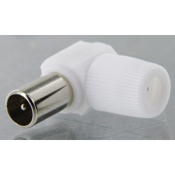 Fiche coaxiale coudee O 9,52 mm